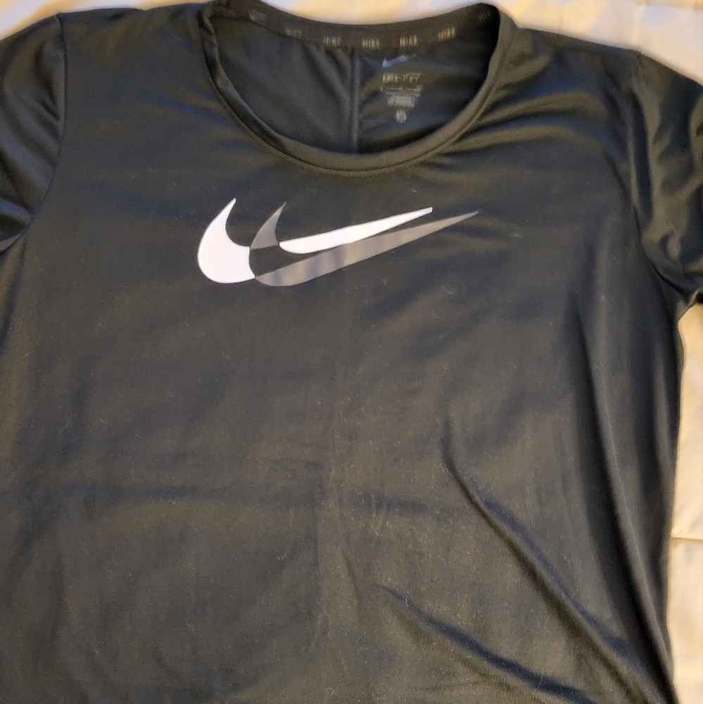 Black Nike Top with White Logo